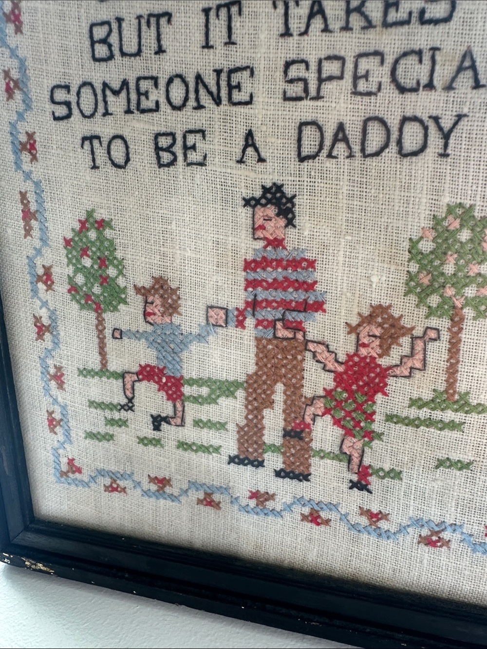 Vintage Framed Cross Stitch - Father - Picture 2 of 7